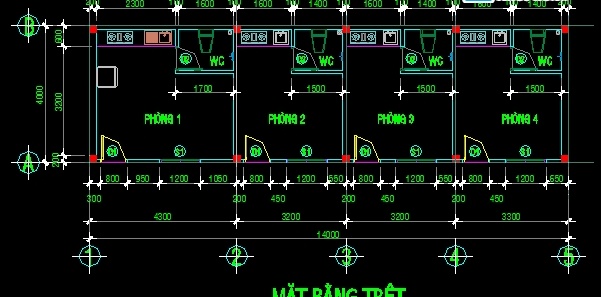 File thiết kế Bản vẽ thiết kế nhà trọ sinh viên